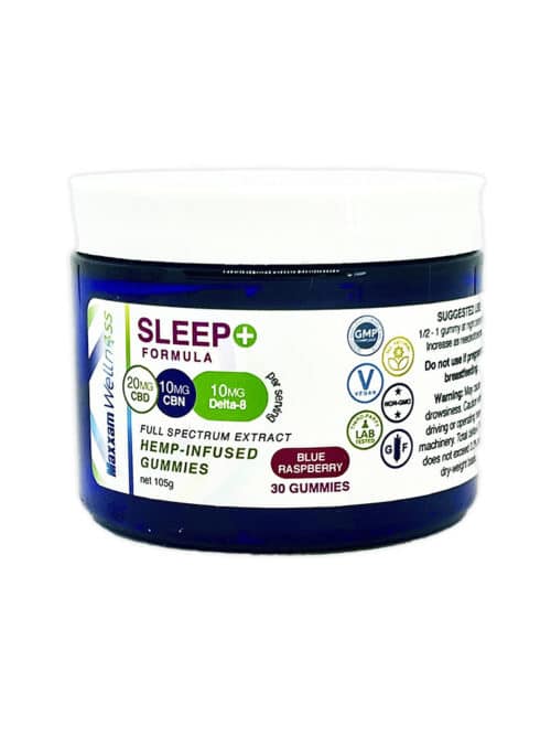 CBD Gummies Sleep+ Formula with CBN and Delta-8 Blue Raspberry