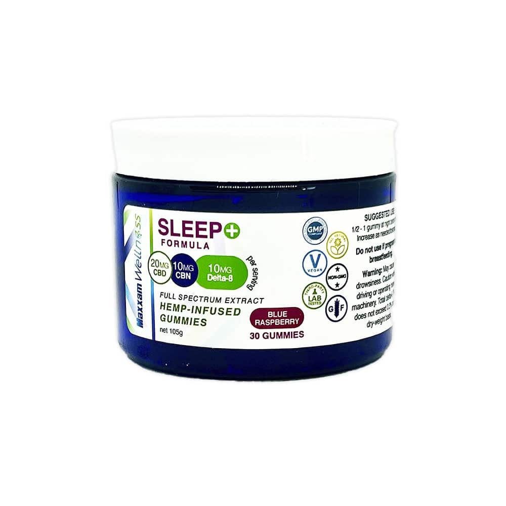 CBD Gummies Sleep+ Formula with CBN and Delta-8 Blue Raspberry