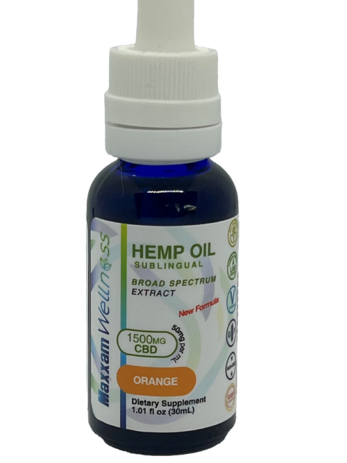 CBD Oil Tincture Drops Broad Spectrum 1500mg Orange