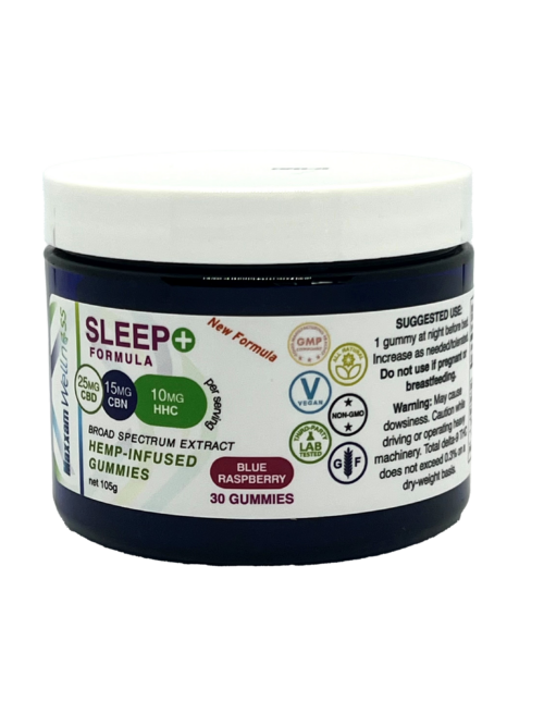 CBD Gummies Sleep+ Formula with CBN and HHC Blue Raspberry