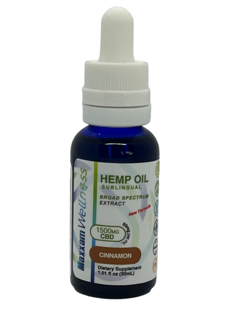 CBD Oil Tincture Drops Broad Spectrum 1500mg Cinnamon