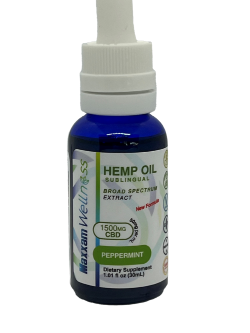 CBD Oil Tincture Drops Broad Spectrum 1500mg Peppermint