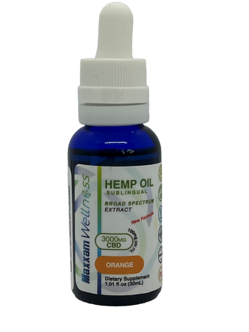 CBD Oil Tincture Drops Broad Spectrum 3000mg Orange