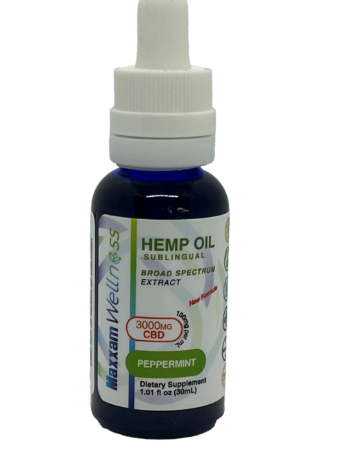 CBD Oil Tincture Drops Broad Spectrum 3000mg Peppermint